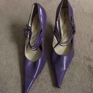 Purple very pointy heels